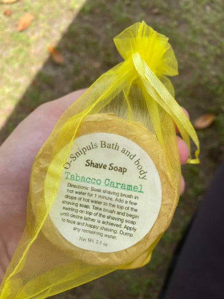Tobacco caramel shave soap or gift set