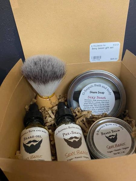 Tobacco caramel shave soap or gift set