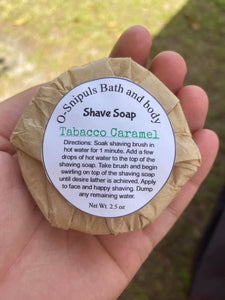 Tobacco caramel shave soap or gift set