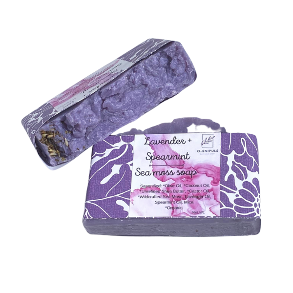 Lavender and spearmint sea moss soap