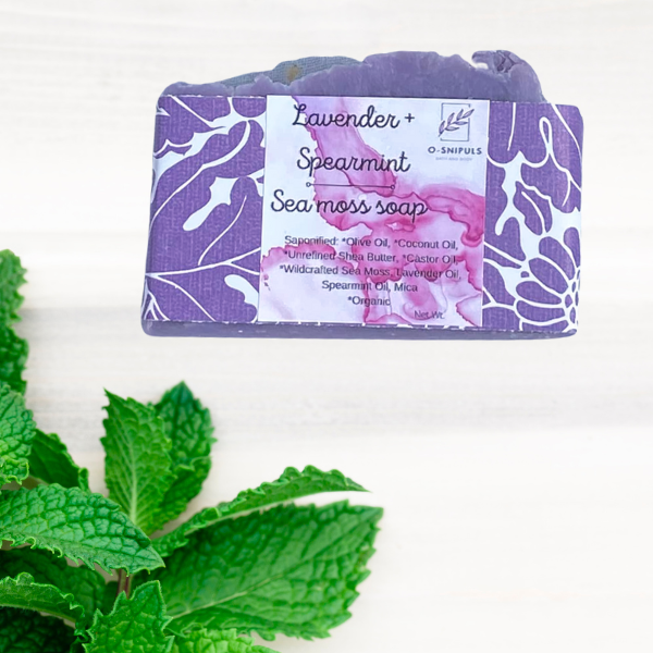 Lavender and spearmint sea moss soap